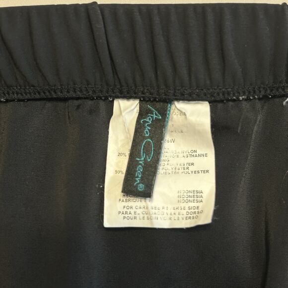 Ruffle Swim Skirt With Briefs‎ Aqua Green® Black Size: 24W / 26W Plus - Picture 3 of 4